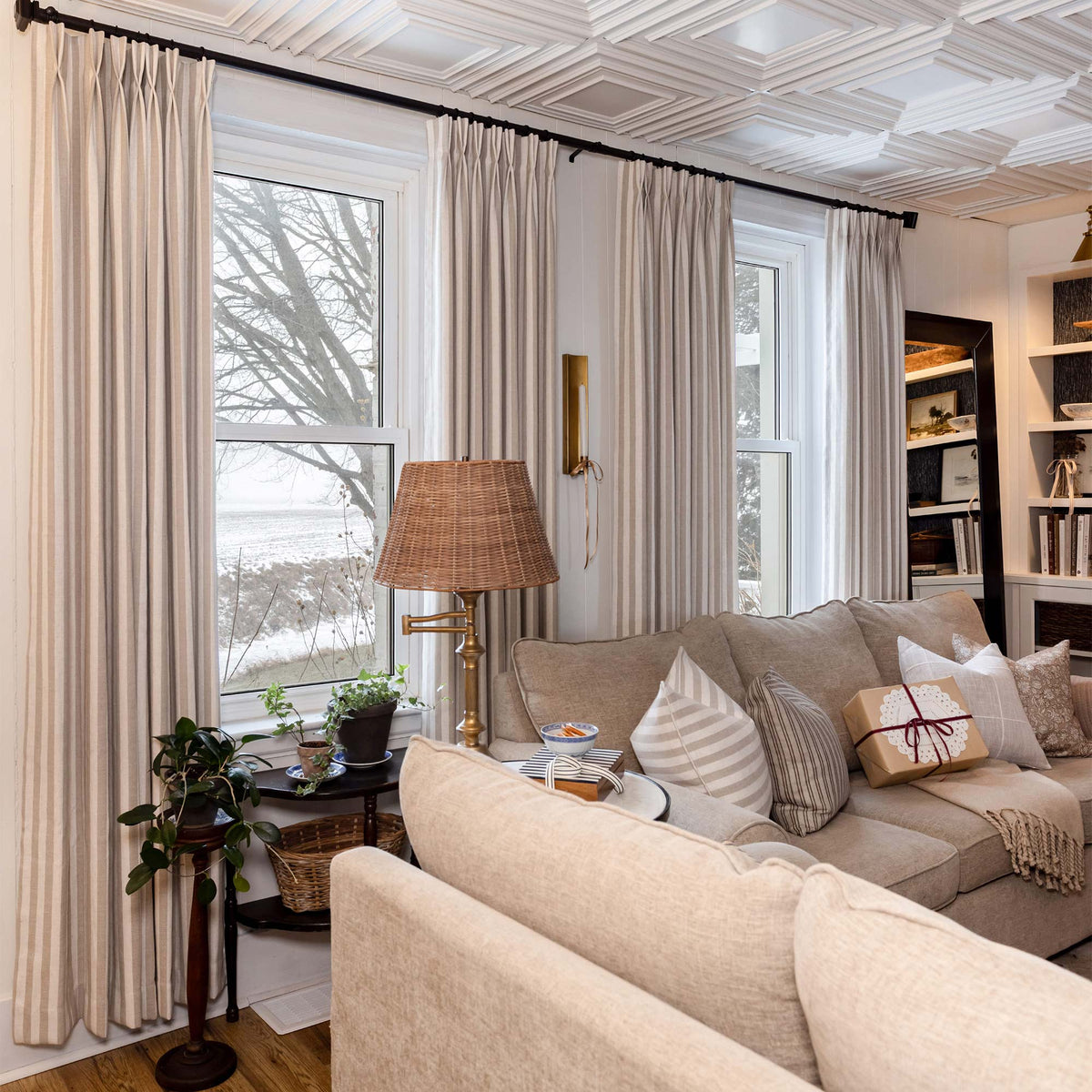 Alfred Stripe Linen Custom Curtains