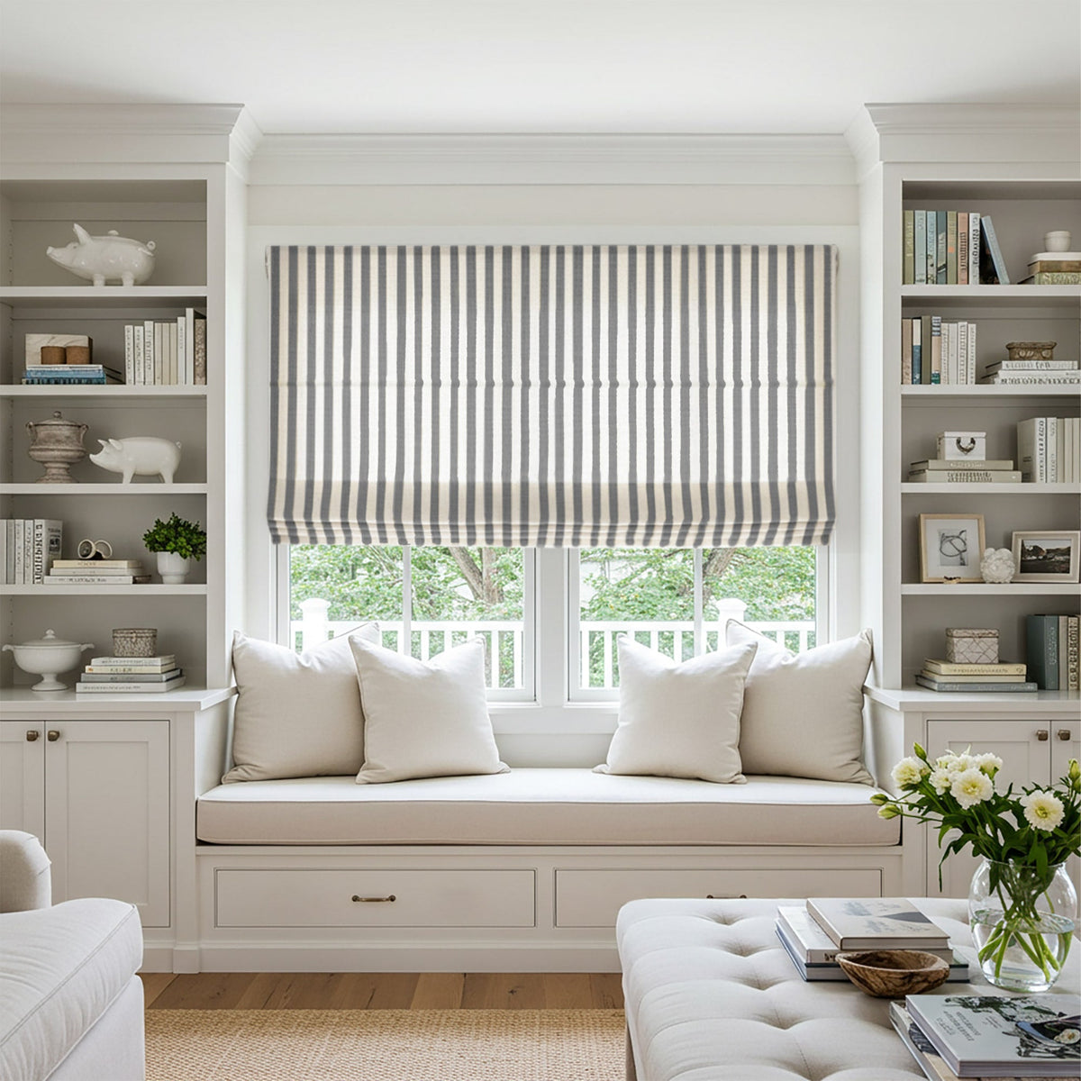 Alfred Stripe Custom Roman Shades