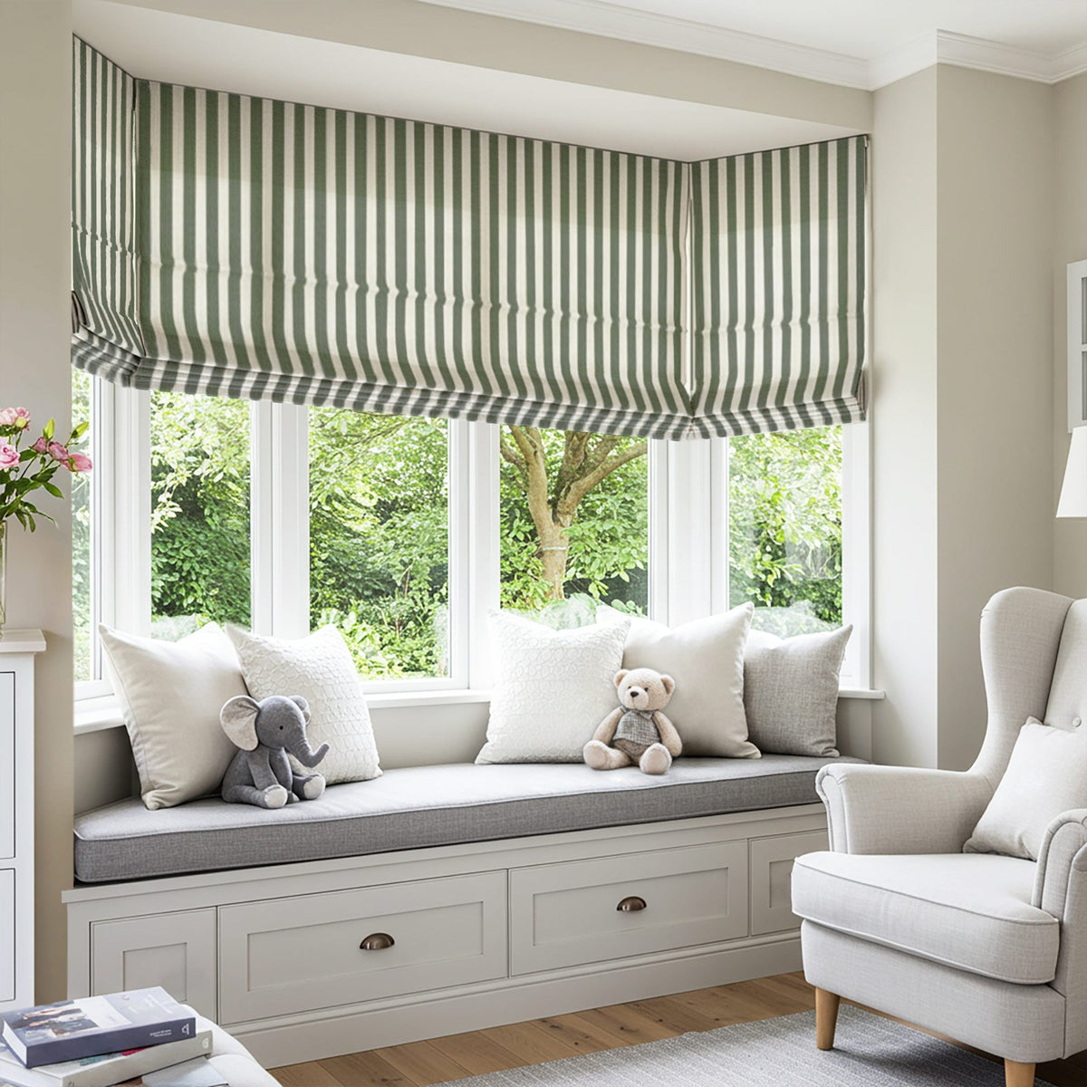 Alfred Stripe Custom Roman Shades
