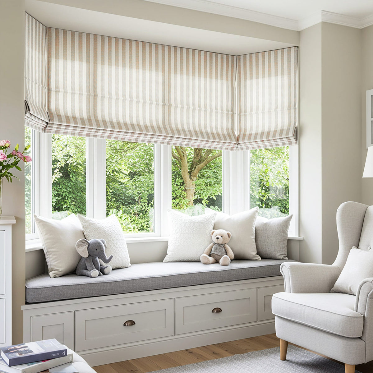 Alfred Stripe Custom Roman Shades