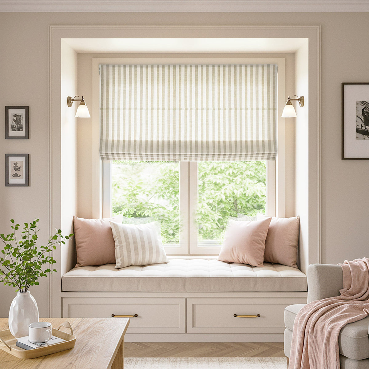Alfred Stripe Custom Roman Shades
