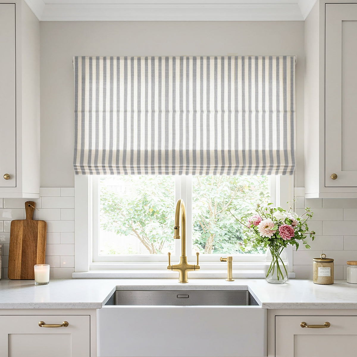 Alfred Stripe Custom Roman Shades