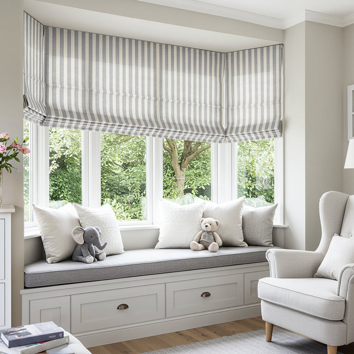 Alfred Stripe Custom Roman Shades