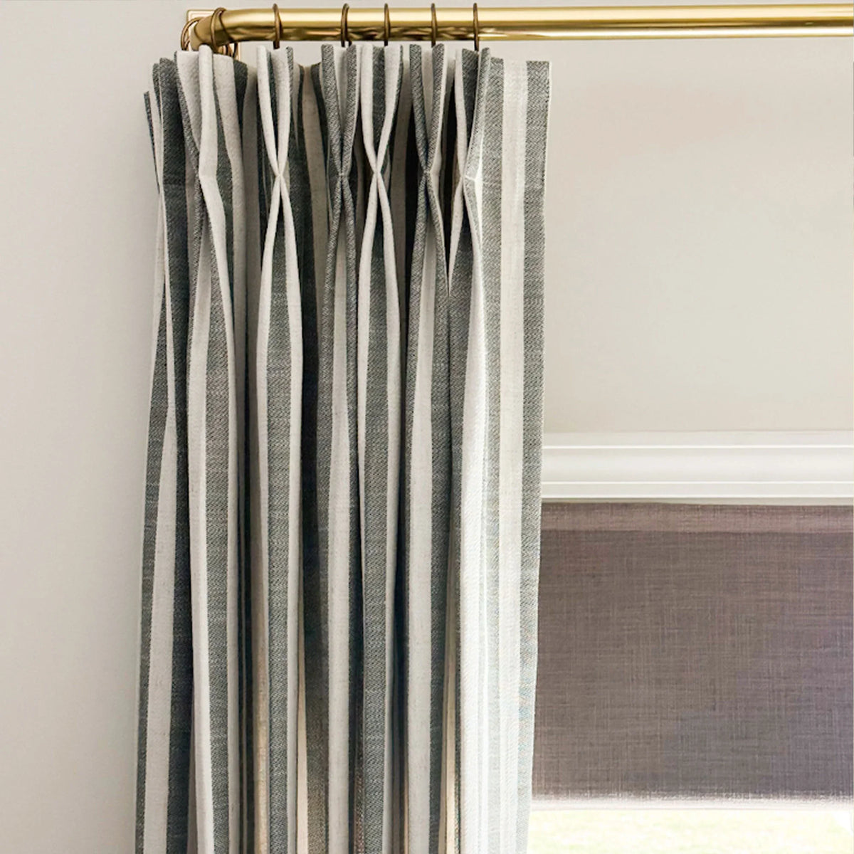 Alfred Stripe Linen Custom Curtains