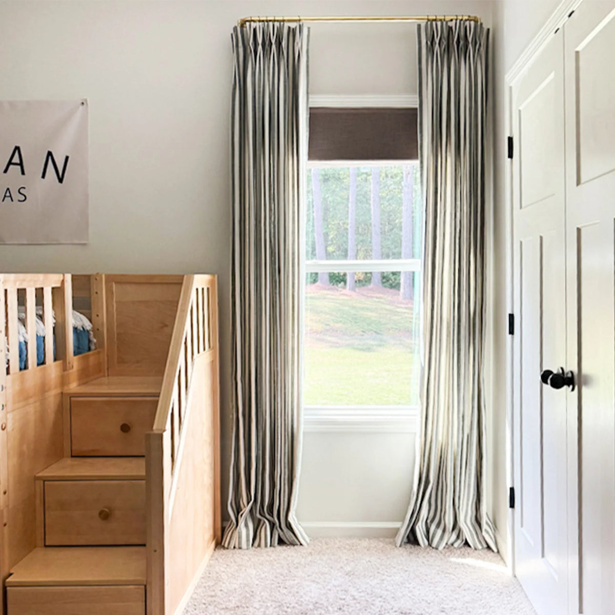 Alfred Stripe Linen Custom Curtains