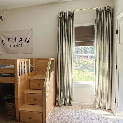 Alfred Stripe Linen Custom Curtains