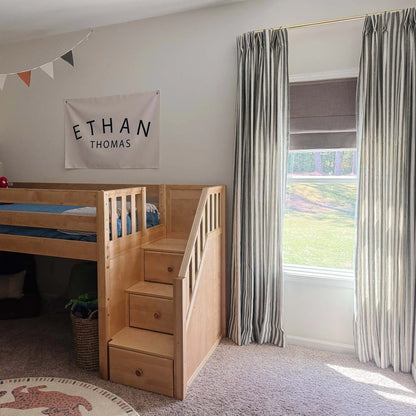 Alfred Stripe Linen Custom Curtains