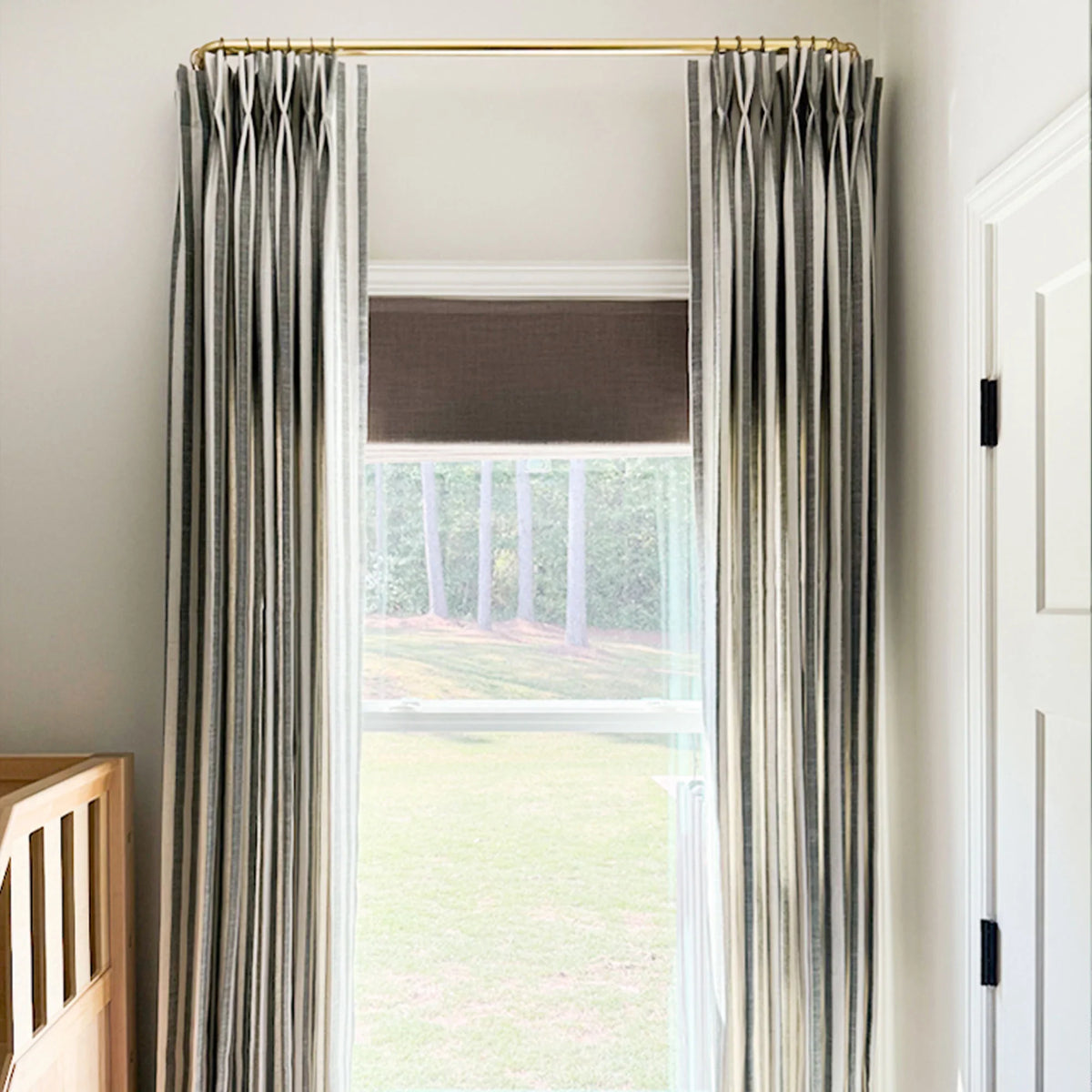 Alfred Stripe Linen Custom Curtains