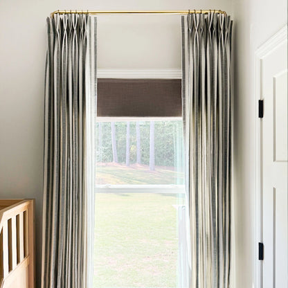 Alfred Stripe Linen Custom Curtains