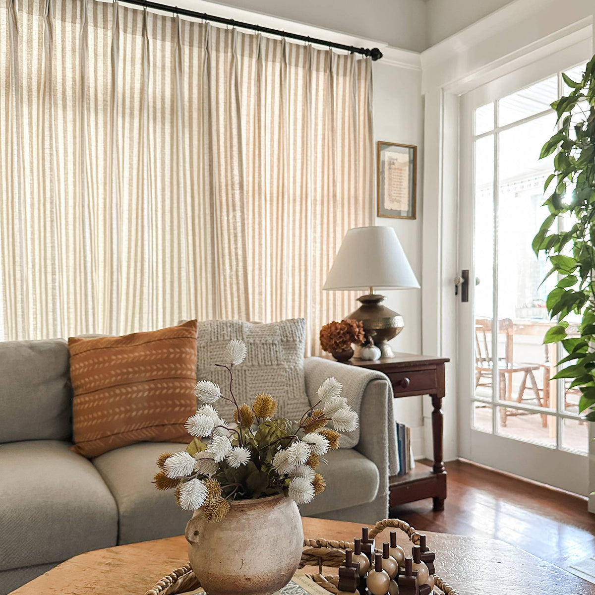Alfred Stripe Linen Custom Curtains