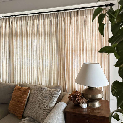 Alfred Stripe Linen Custom Curtains