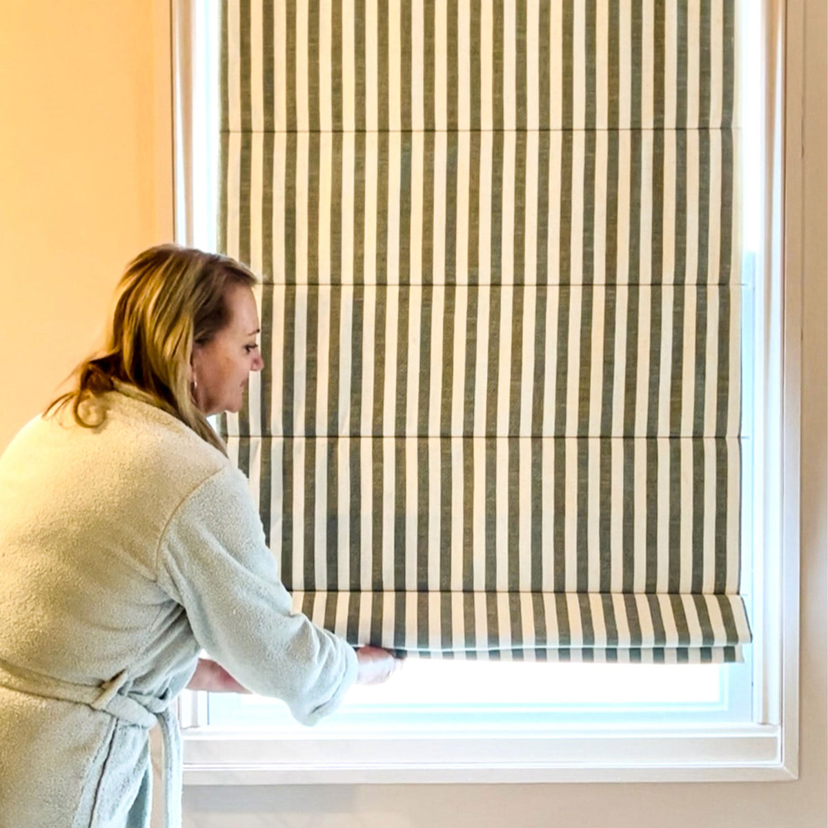 Alfred Stripe Custom Roman Shades