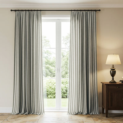Alfred Stripe Linen Custom Curtains