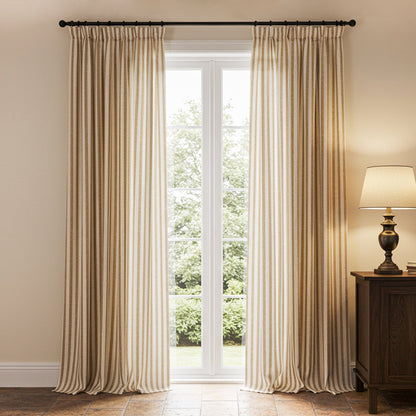 Alfred Stripe Linen Custom Curtains