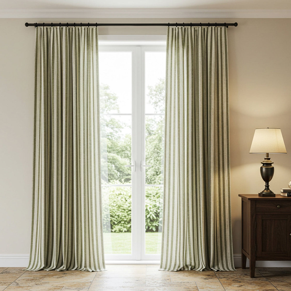 Alfred Stripe Linen Custom Curtains