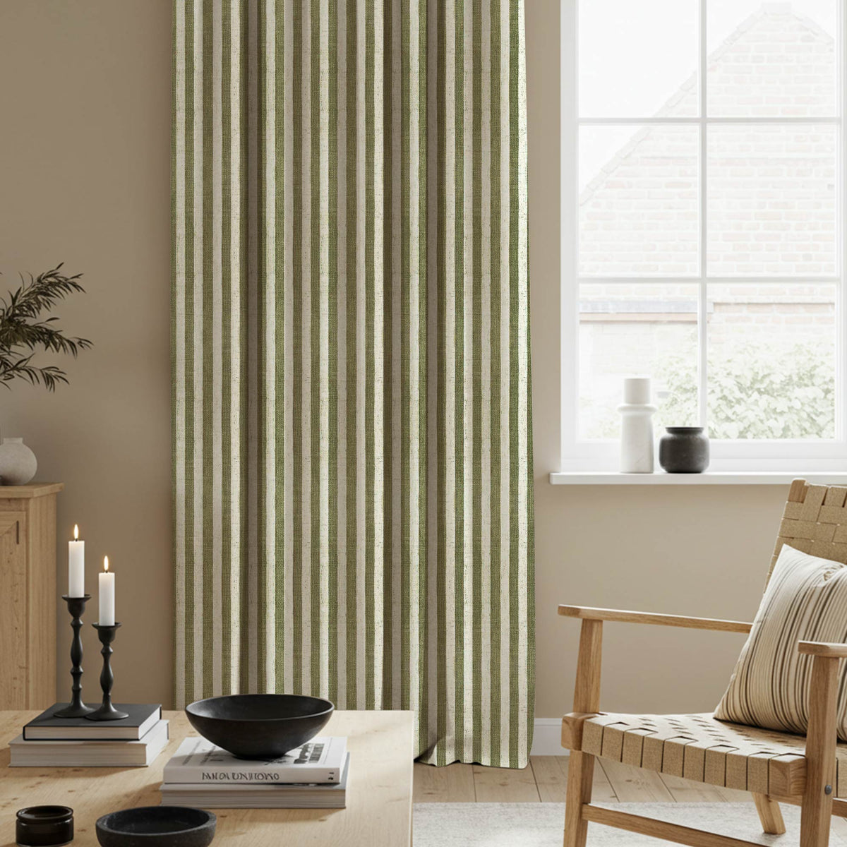 Alfred Stripe Linen Custom Curtains