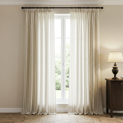 Alfred Stripe Linen Custom Curtains