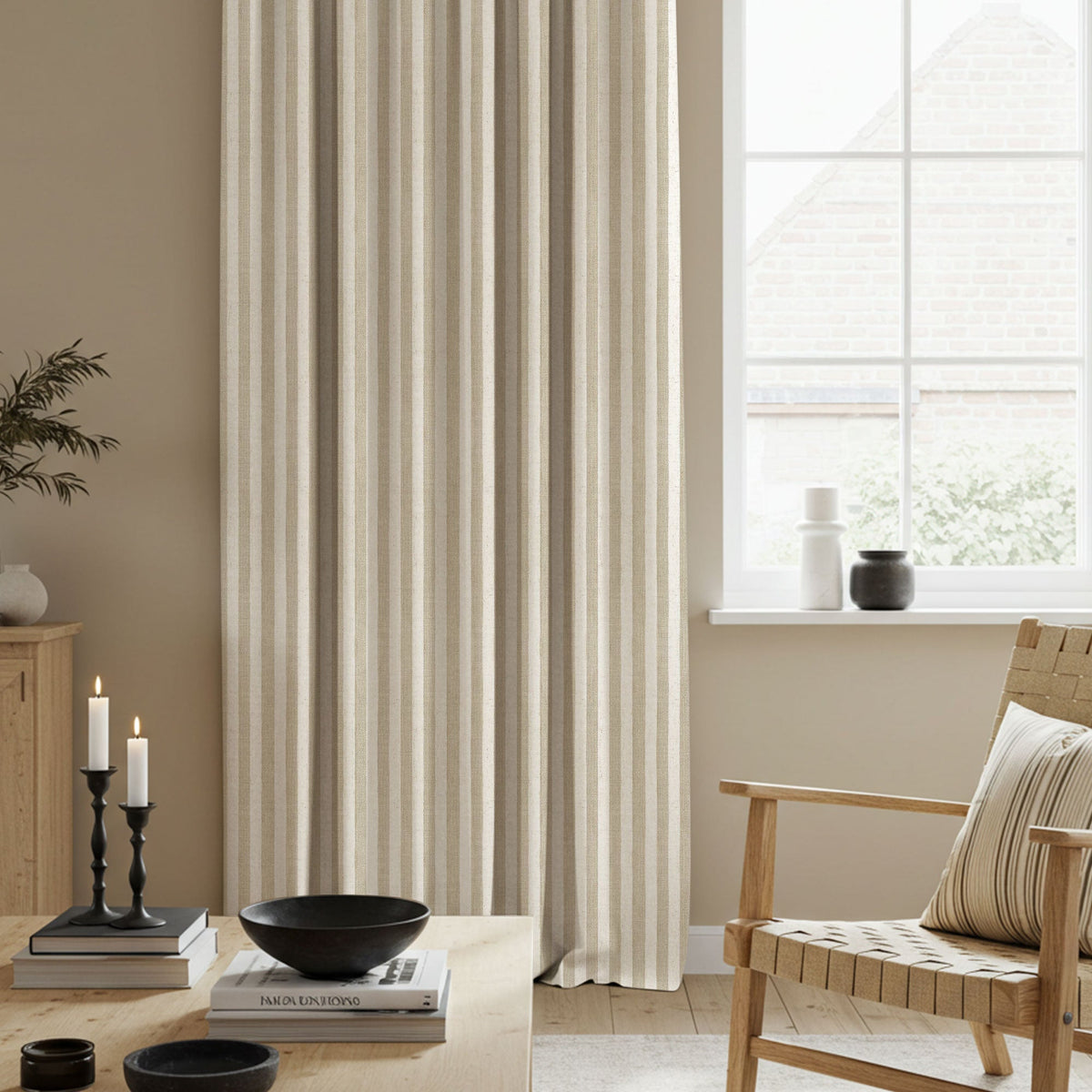 Alfred Stripe Linen Custom Curtains