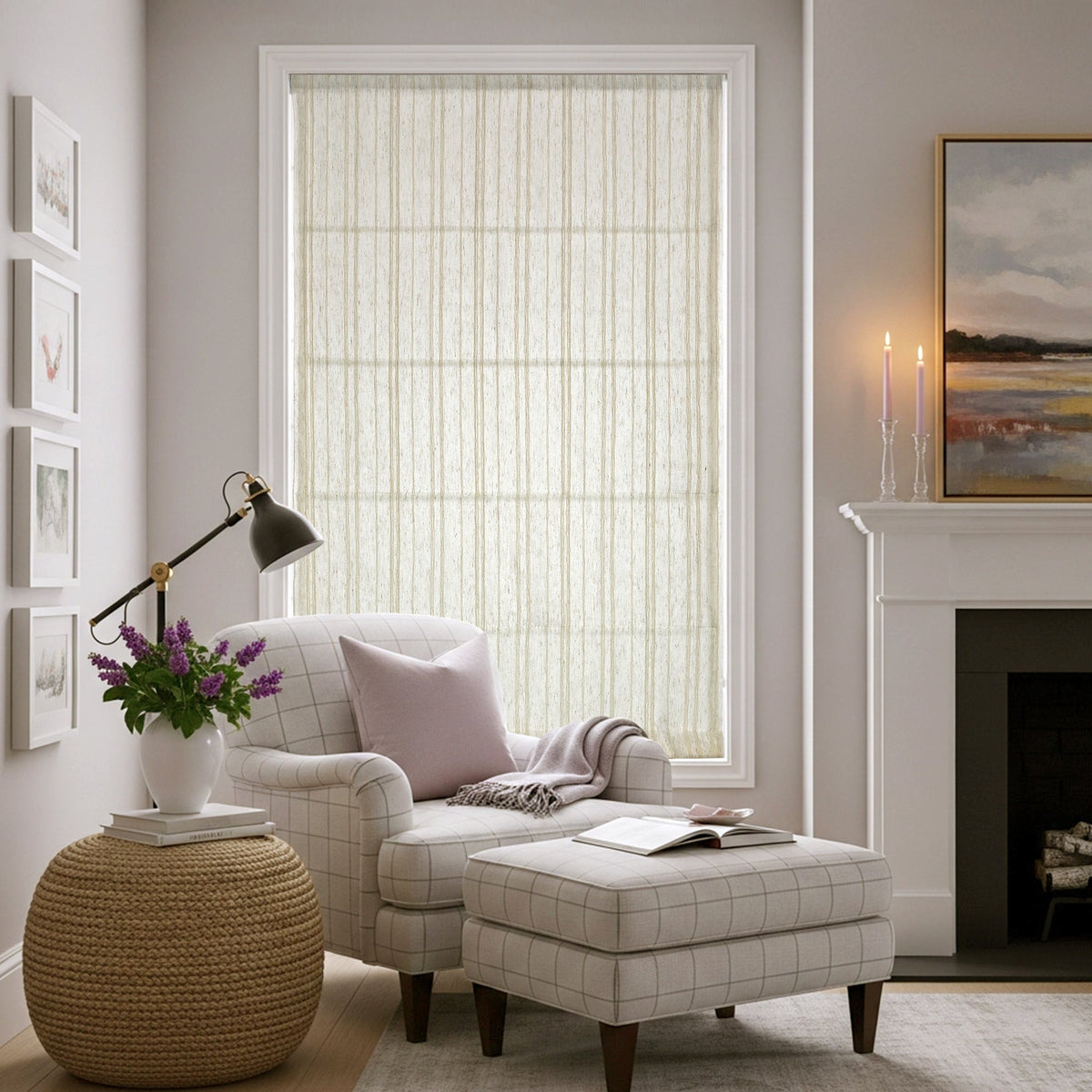 Amber Stripe Pattern Roman Shades