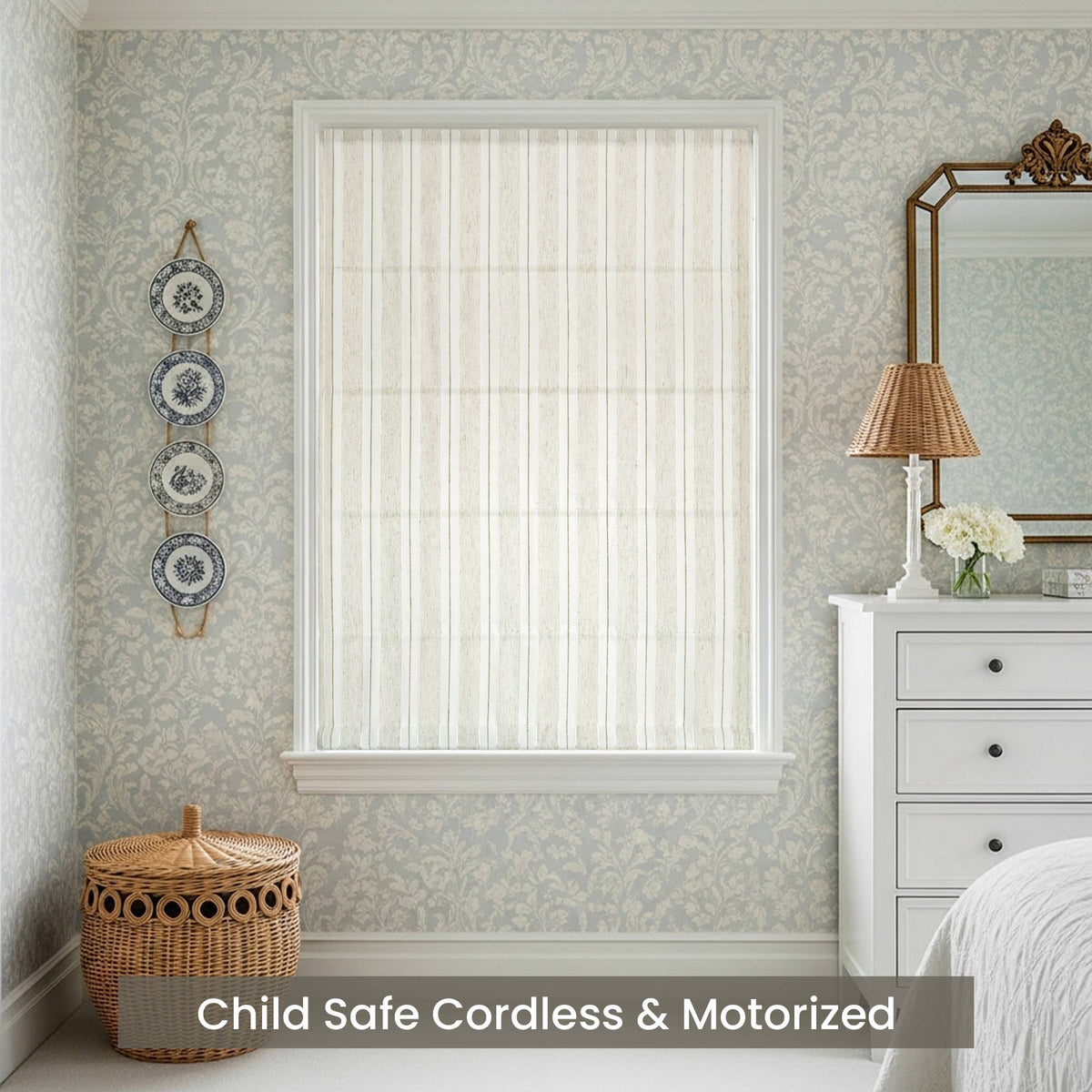 Amber Stripe Pattern Roman Shades
