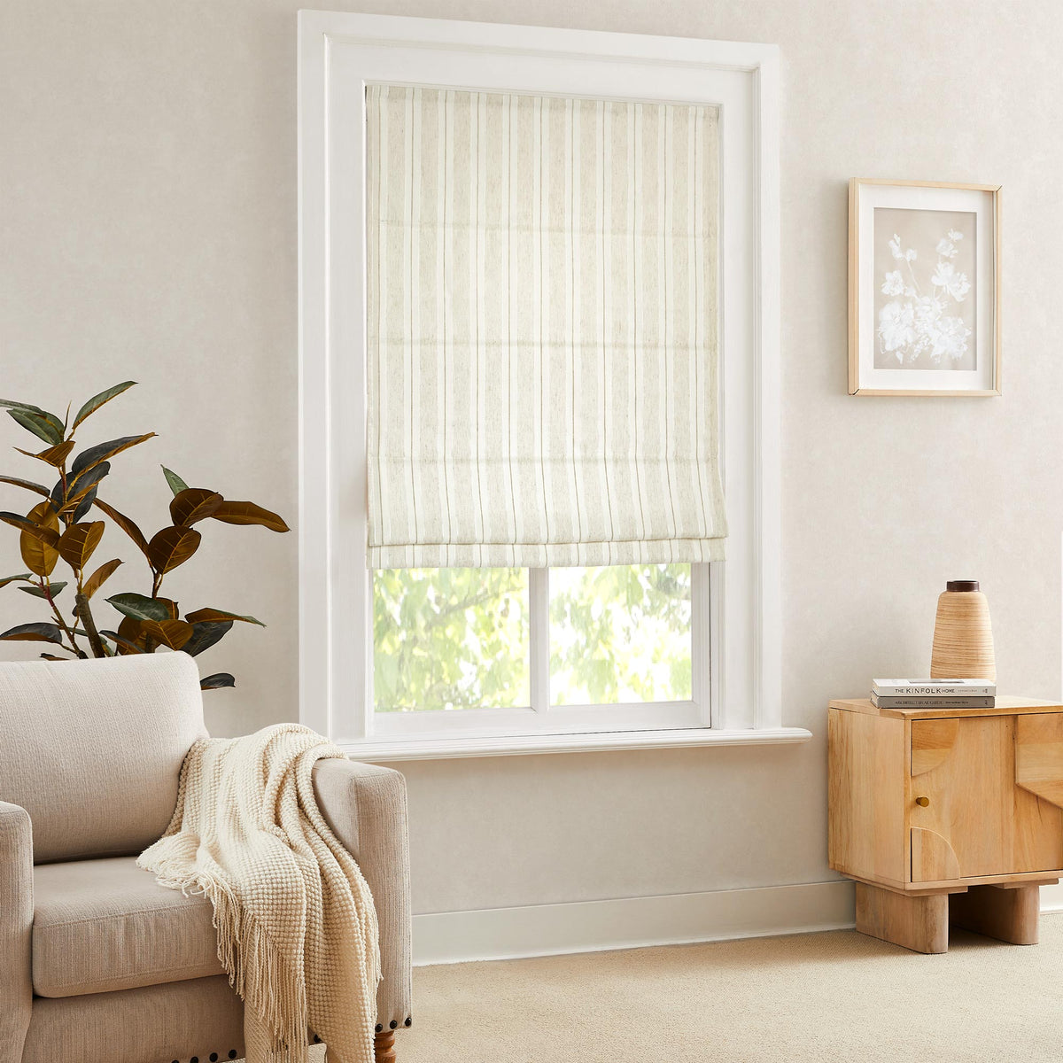 Amber Stripe Pattern Roman Shades