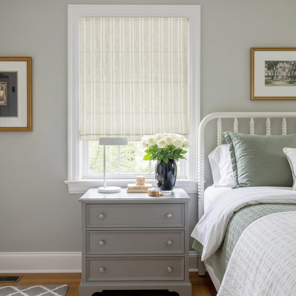 Amber Stripe Pattern Roman Shades