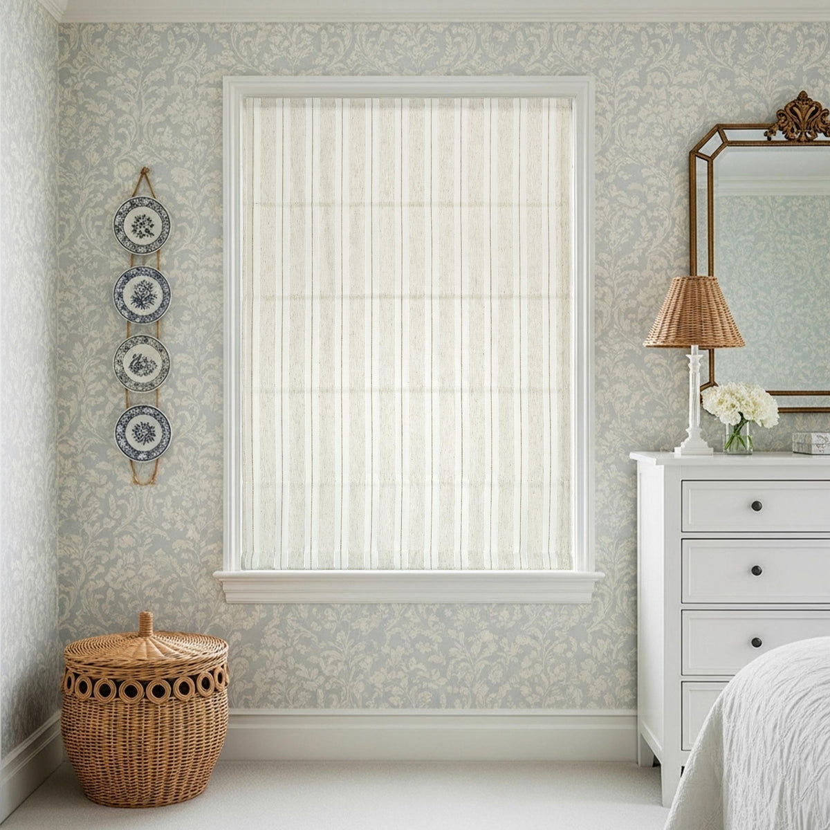 Amber Stripe Pattern Roman Shades