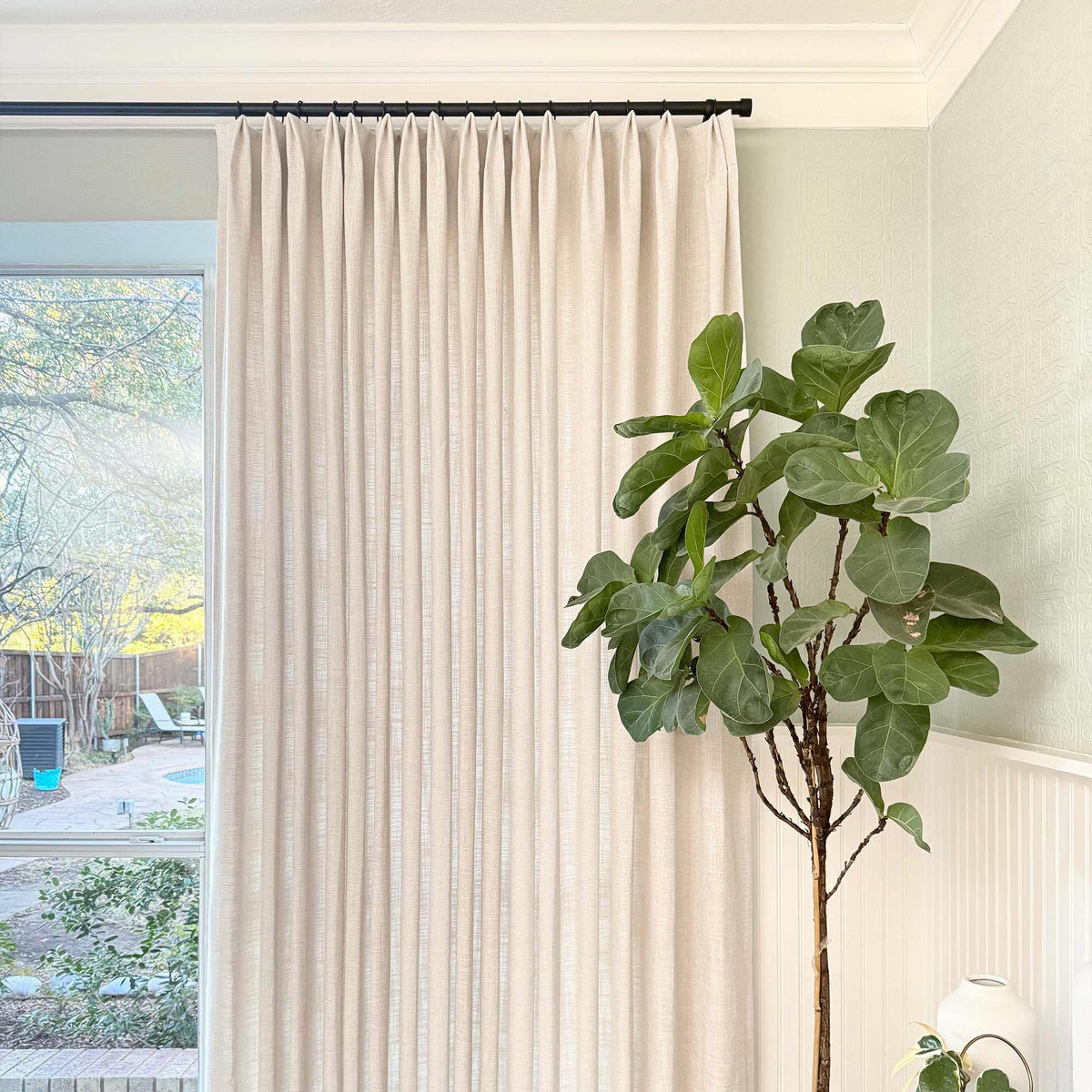Blanche Cotton Blend Linen Look Curtains