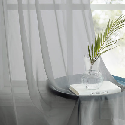 Liz Solid Flame Retardant Sheer Curtains
