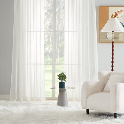 Liz Solid Flame Retardant Sheer Curtains