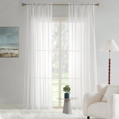 Liz Solid Flame Retardant Sheer Curtains