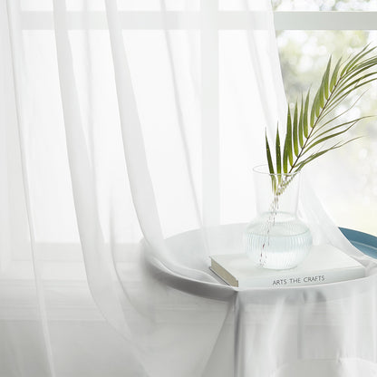 Liz Solid Flame Retardant Sheer Curtains