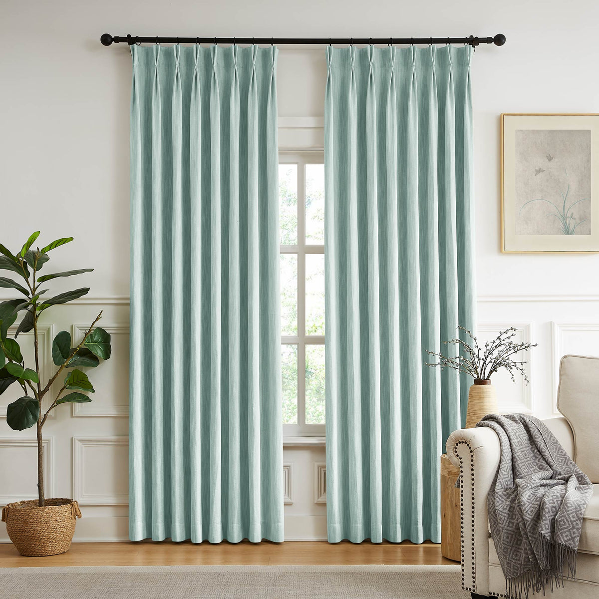 Eleanor Cotton-Blend Textured Curtains