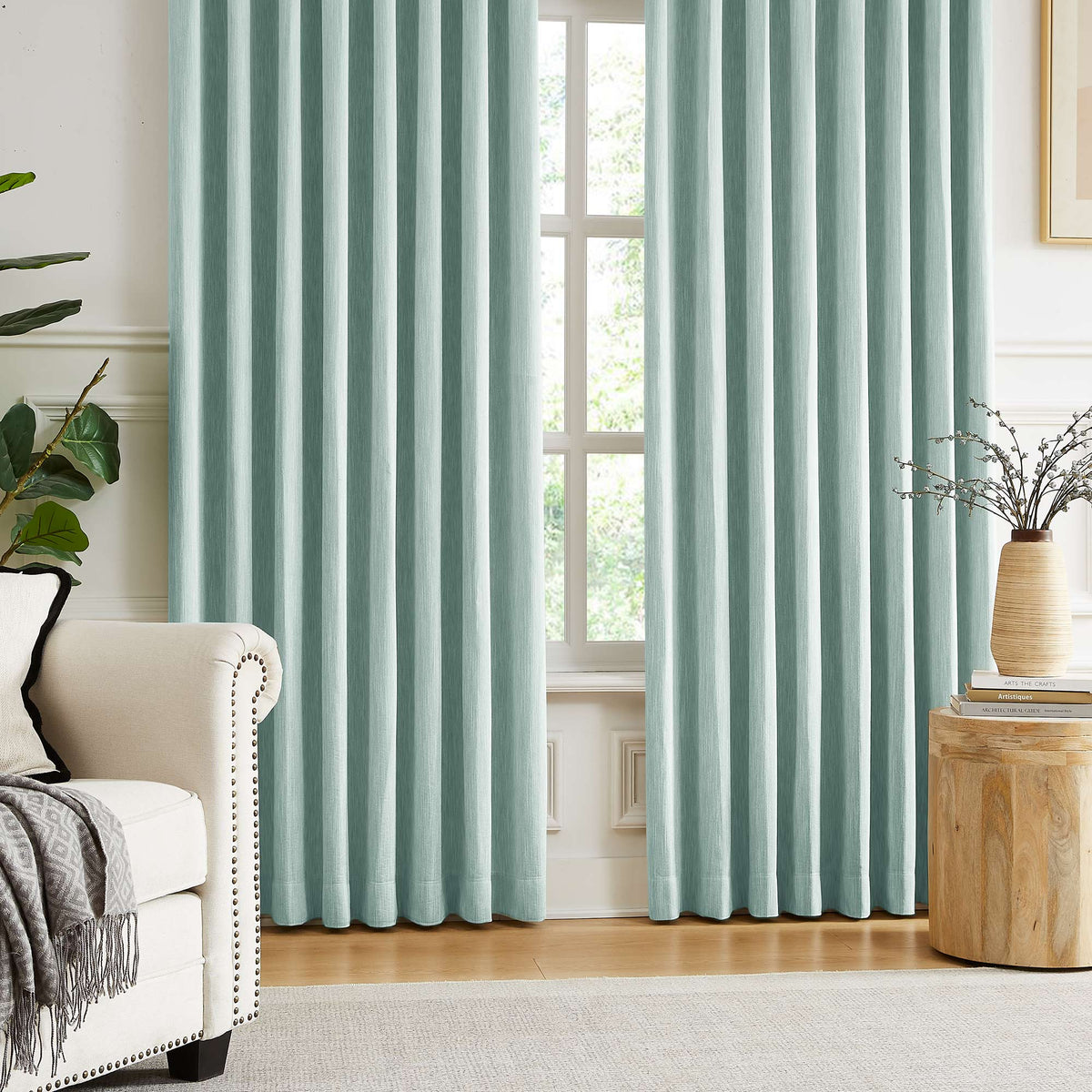 Eleanor Cotton-Blend Textured Curtains