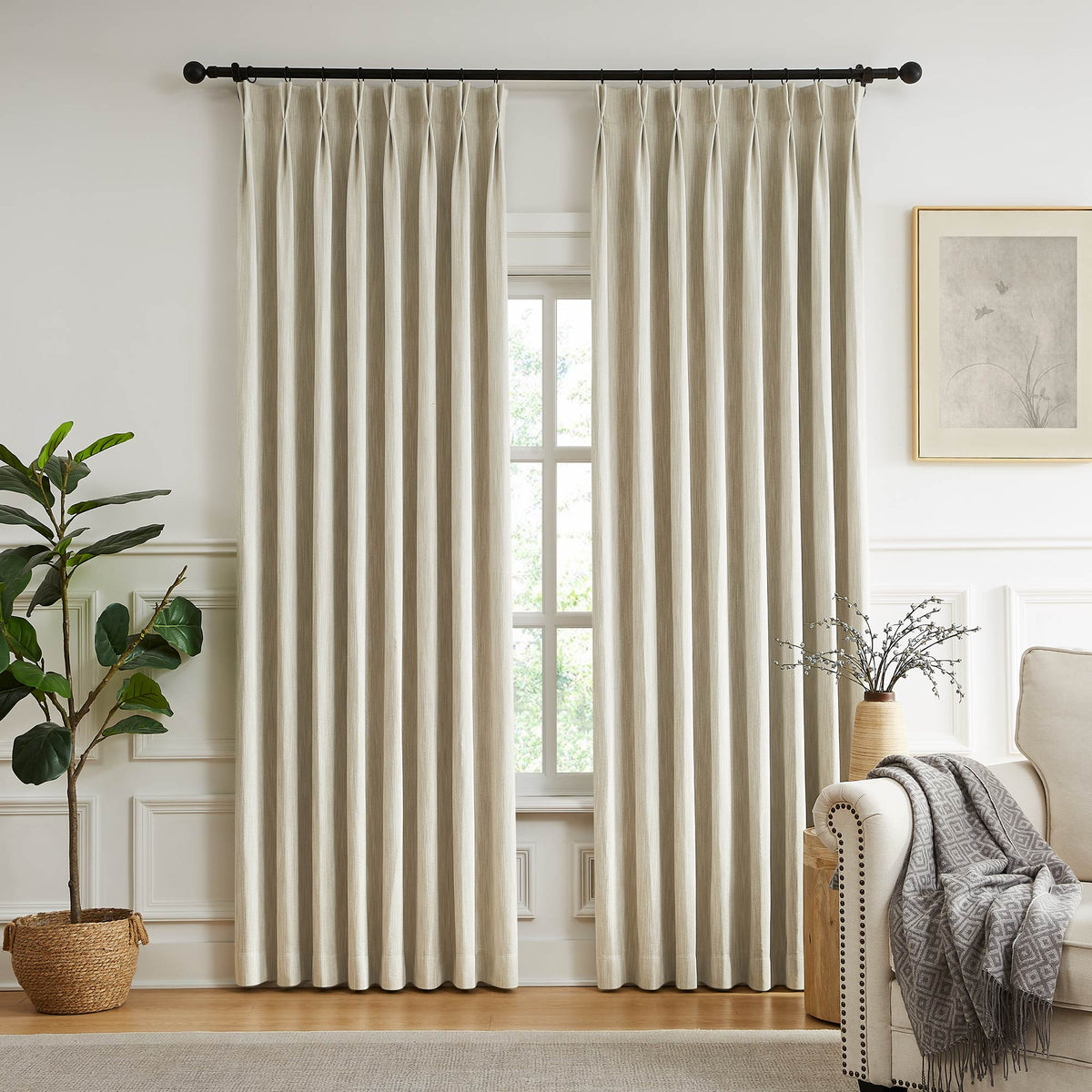 Eleanor Cotton-Blend Textured Curtains