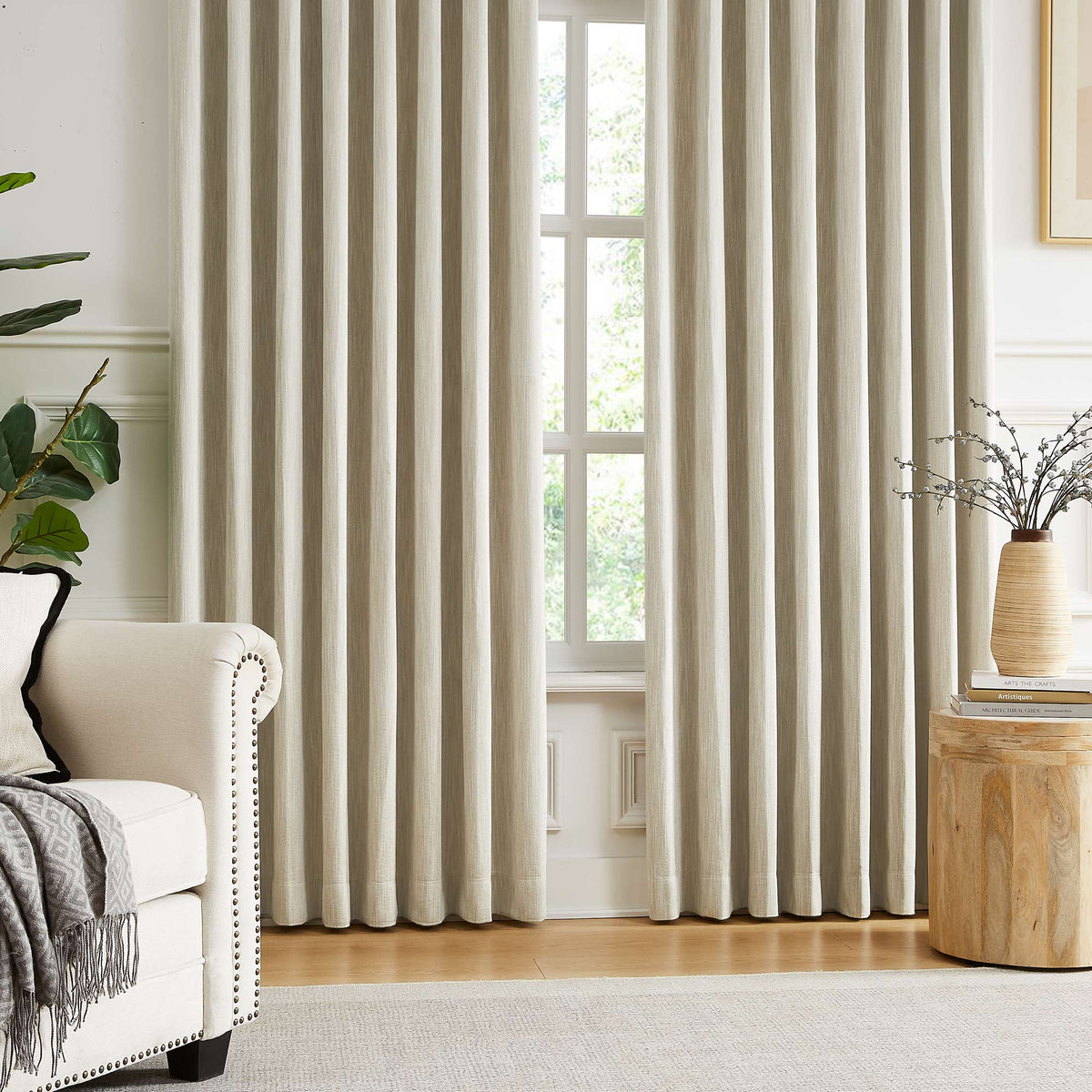 Eleanor Cotton-Blend Textured Curtains