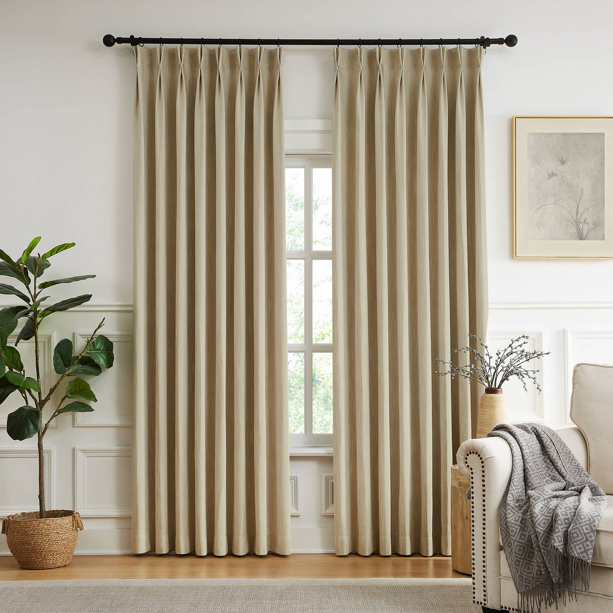 Eleanor Cotton-Blend Textured Curtains