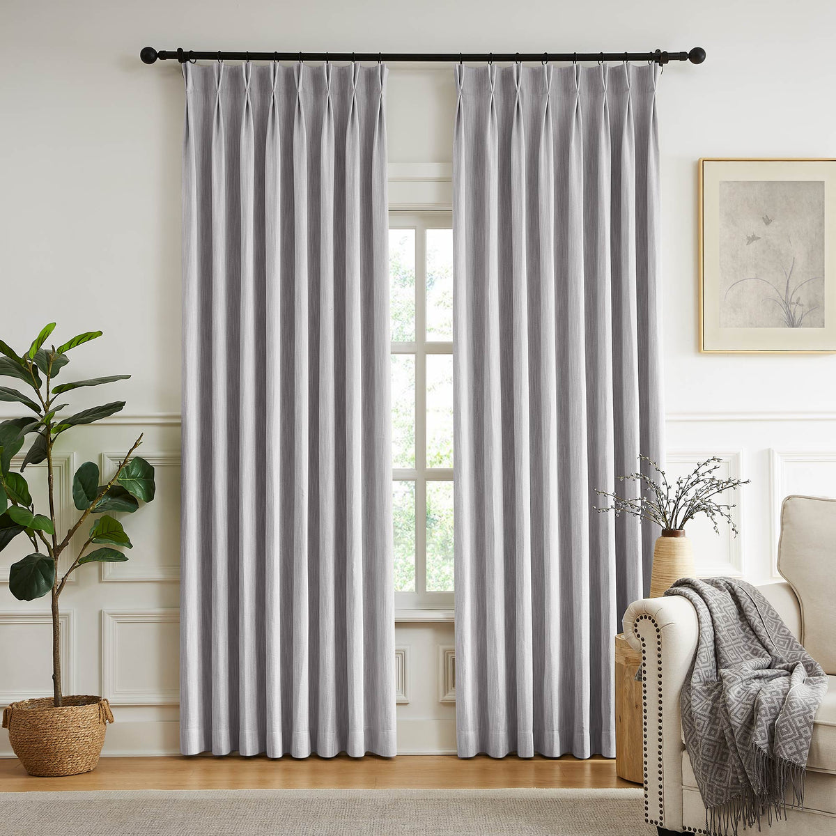 Eleanor Cotton-Blend Textured Curtains