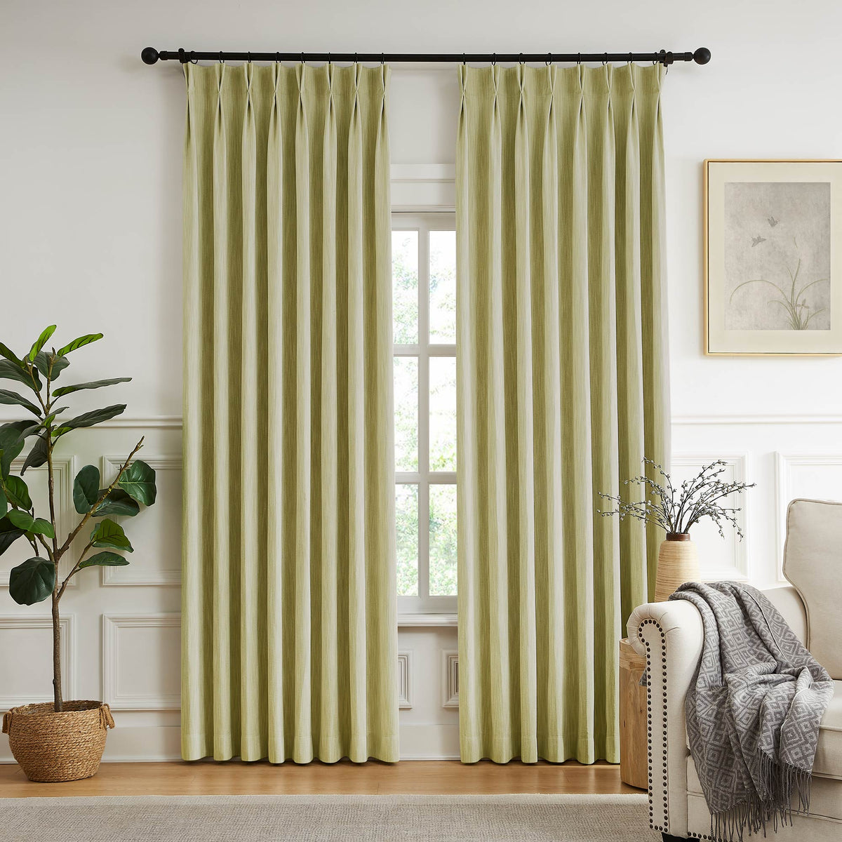 Eleanor Cotton-Blend Textured Curtains