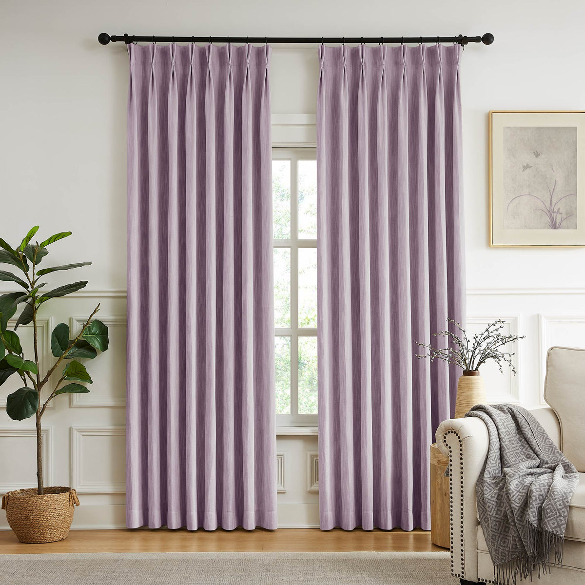 Eleanor Cotton-Blend Textured Curtains