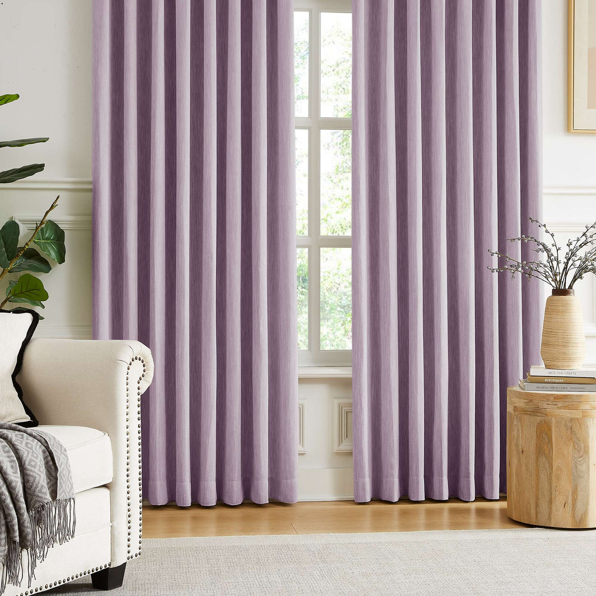 Eleanor Cotton-Blend Textured Curtains