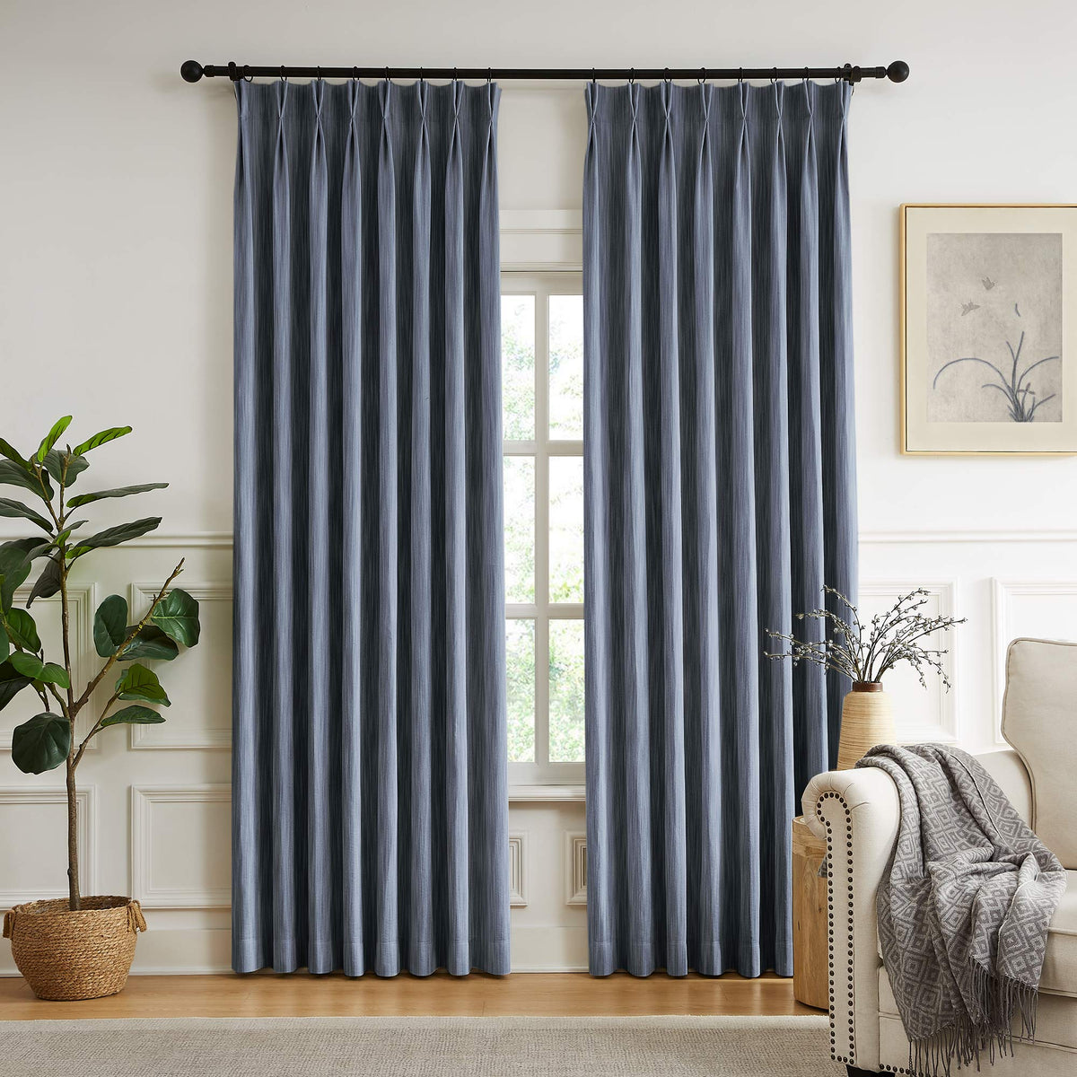 Eleanor Cotton-Blend Textured Curtains
