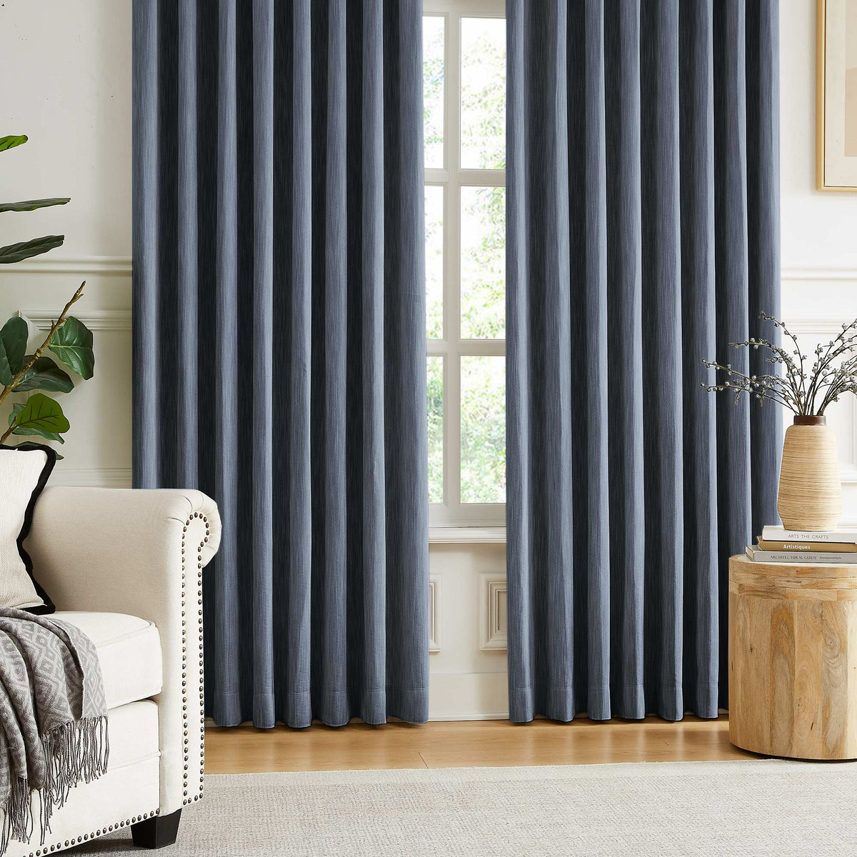 Eleanor Cotton-Blend Textured Curtains