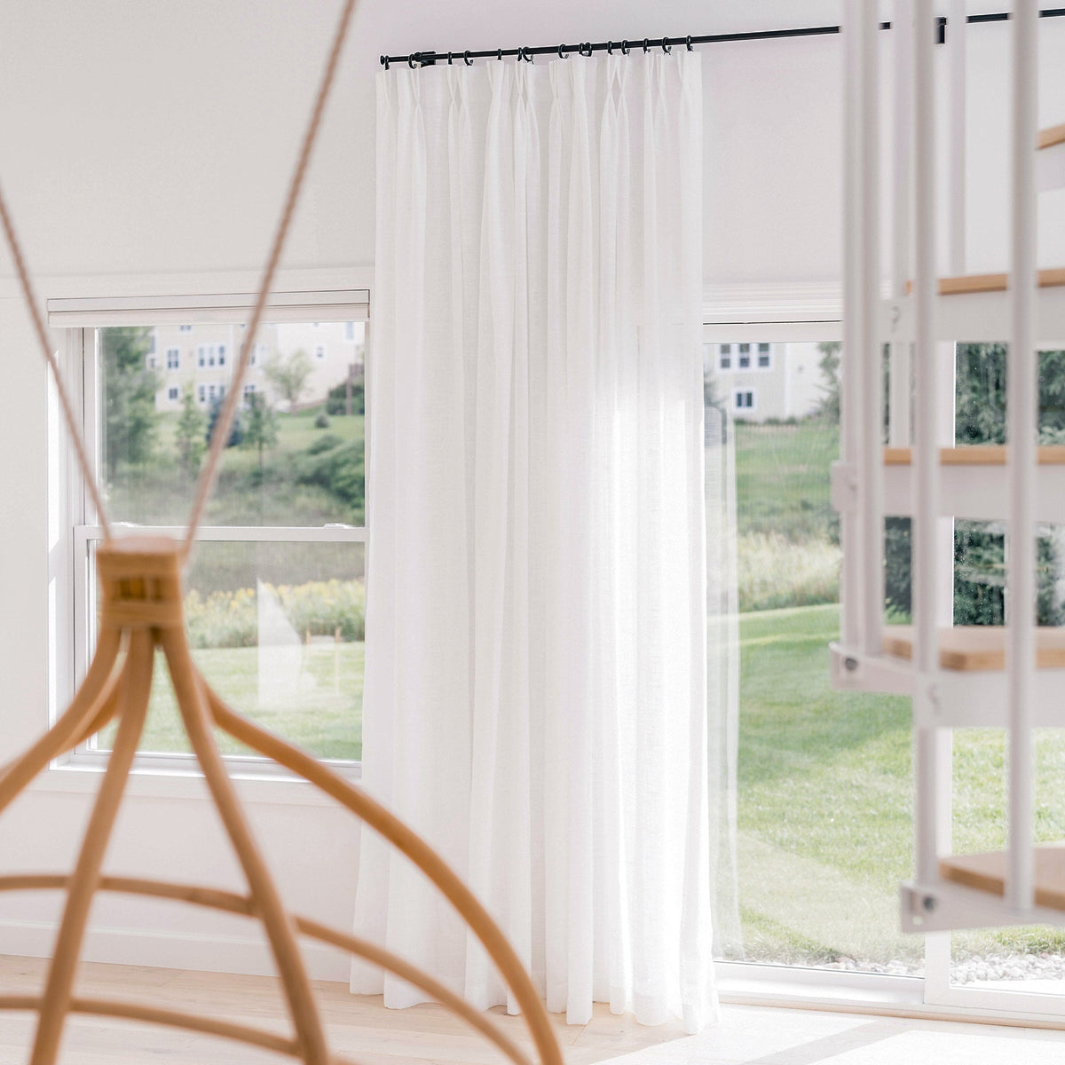 Flora Linen Semi Sheer Curtains