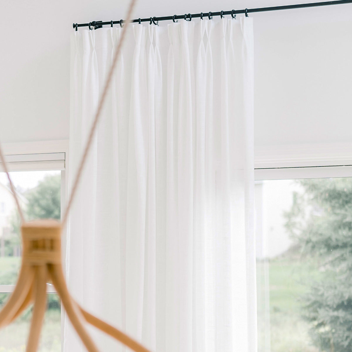 Flora Linen Semi Sheer Curtains