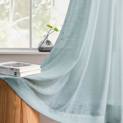 Flora Linen Semi Sheer Curtains