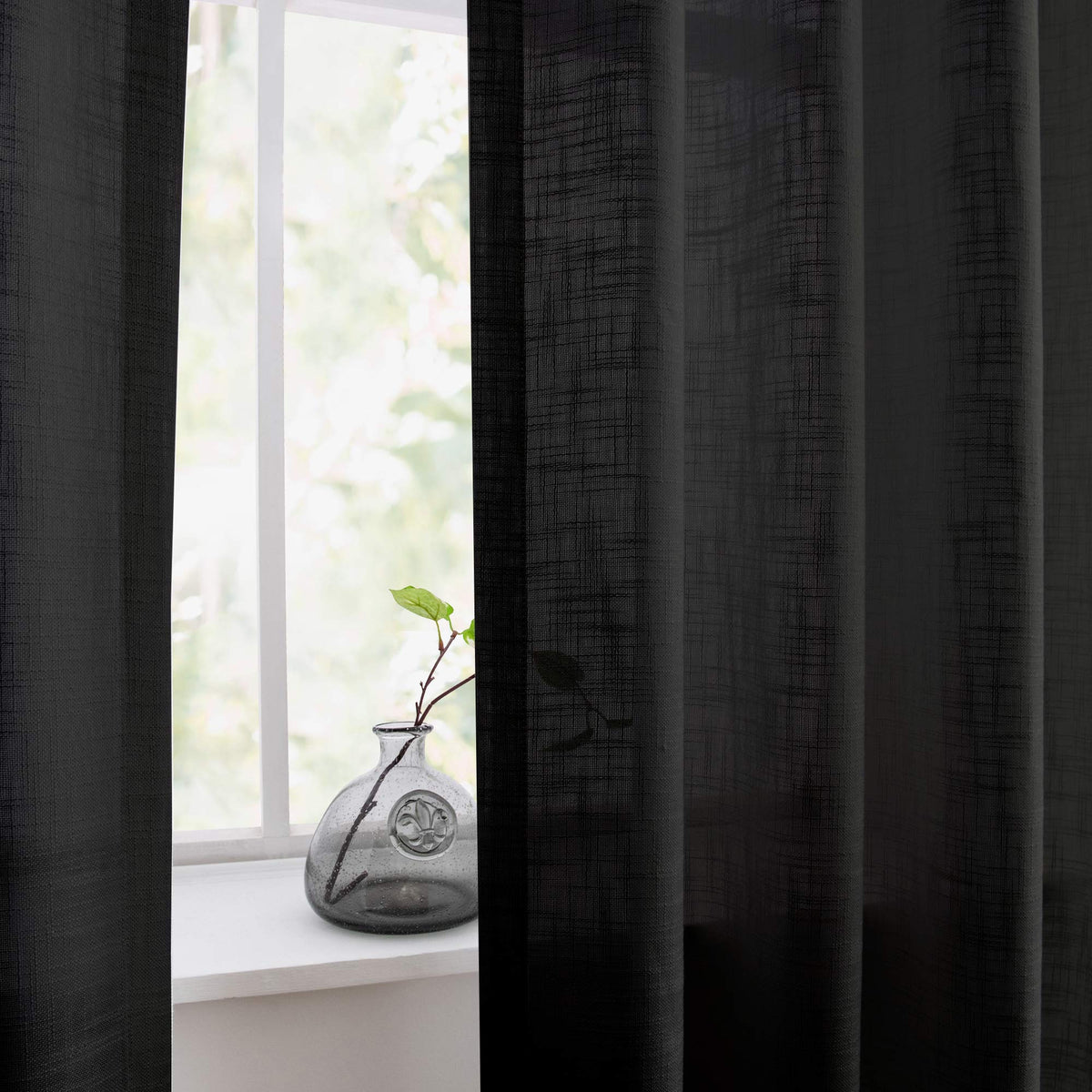 Flora Linen Semi Sheer Curtains