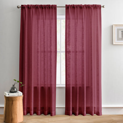 Flora Linen Semi Sheer Curtains