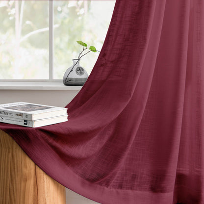 Flora Linen Semi Sheer Curtains