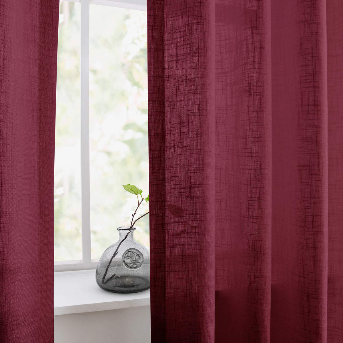 Flora Linen Semi Sheer Curtains